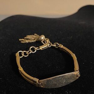 Vintage Gold Tone ID Bracelet signed Hong Kong